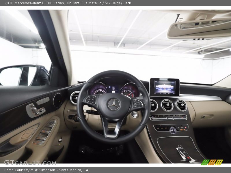 Brilliant Blue Metallic / Silk Beige/Black 2018 Mercedes-Benz C 300 Sedan