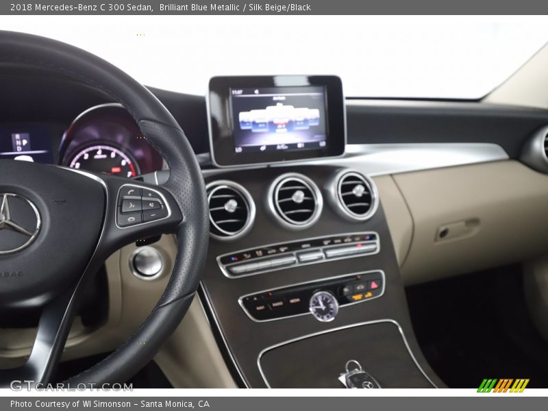 Brilliant Blue Metallic / Silk Beige/Black 2018 Mercedes-Benz C 300 Sedan