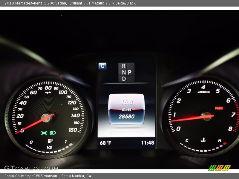 Brilliant Blue Metallic / Silk Beige/Black 2018 Mercedes-Benz C 300 Sedan
