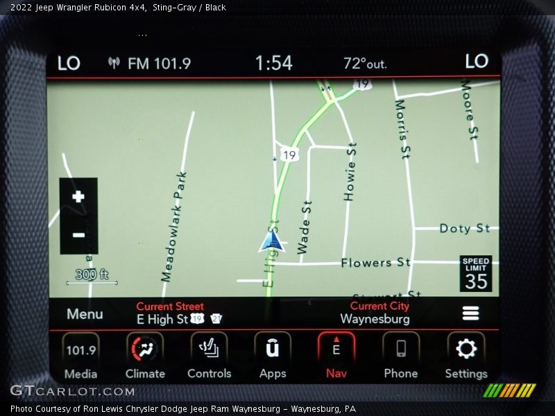 Navigation of 2022 Wrangler Rubicon 4x4