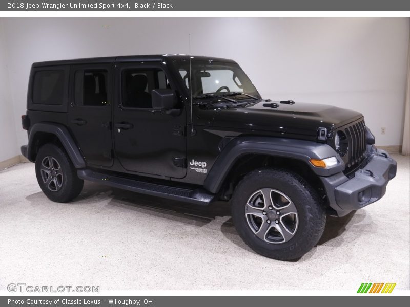 Black / Black 2018 Jeep Wrangler Unlimited Sport 4x4