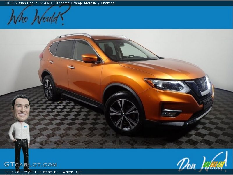 Monarch Orange Metallic / Charcoal 2019 Nissan Rogue SV AWD