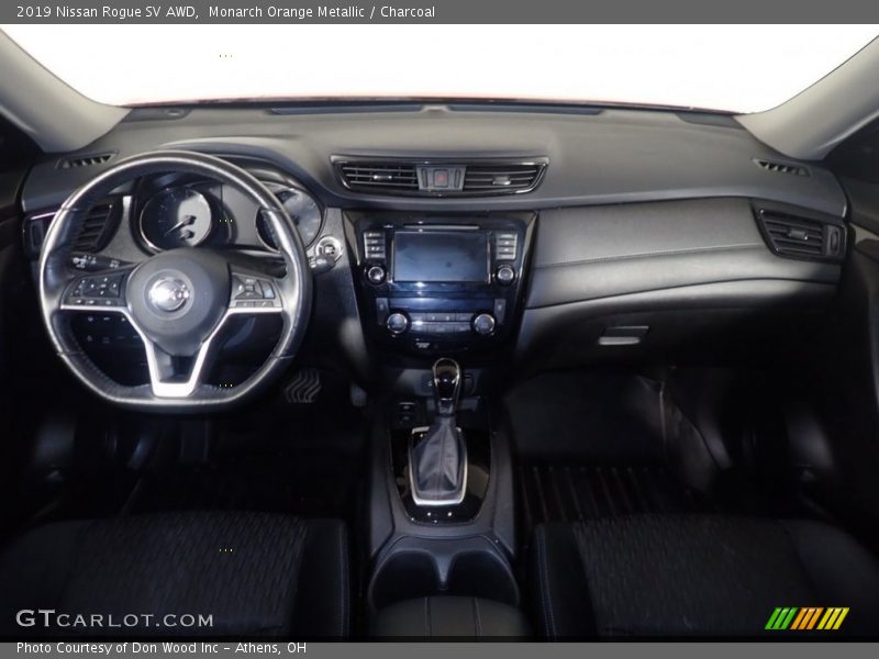 Monarch Orange Metallic / Charcoal 2019 Nissan Rogue SV AWD