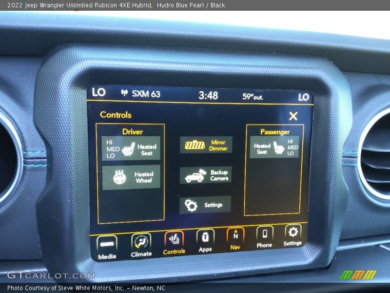 Controls of 2022 Wrangler Unlimited Rubicon 4XE Hybrid