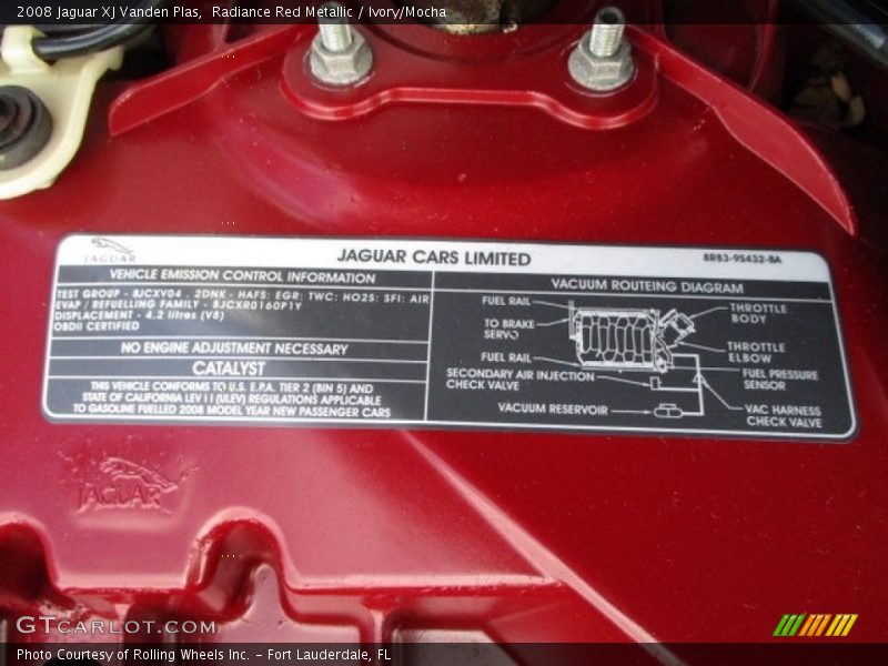 Radiance Red Metallic / Ivory/Mocha 2008 Jaguar XJ Vanden Plas