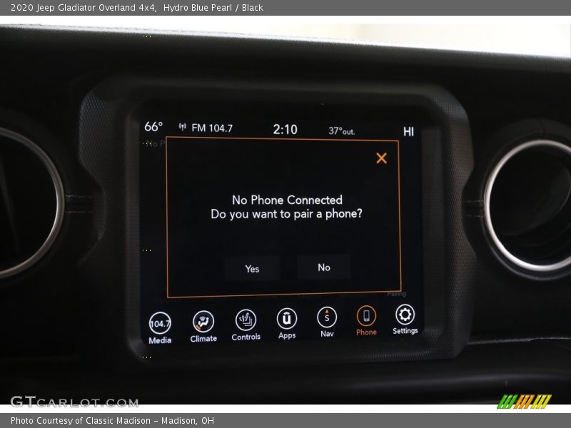 Hydro Blue Pearl / Black 2020 Jeep Gladiator Overland 4x4