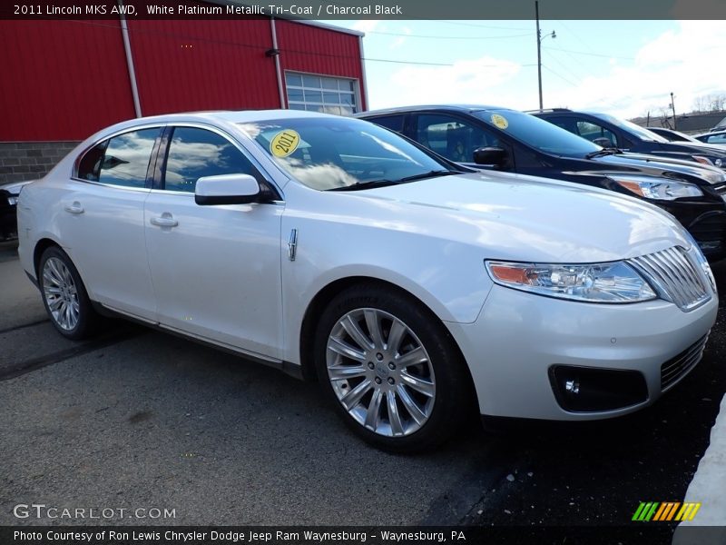White Platinum Metallic Tri-Coat / Charcoal Black 2011 Lincoln MKS AWD