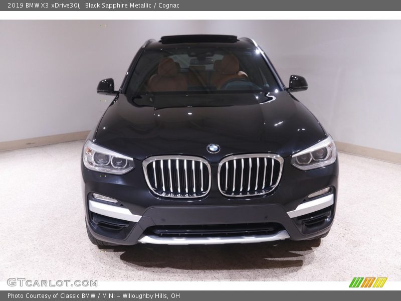 Black Sapphire Metallic / Cognac 2019 BMW X3 xDrive30i