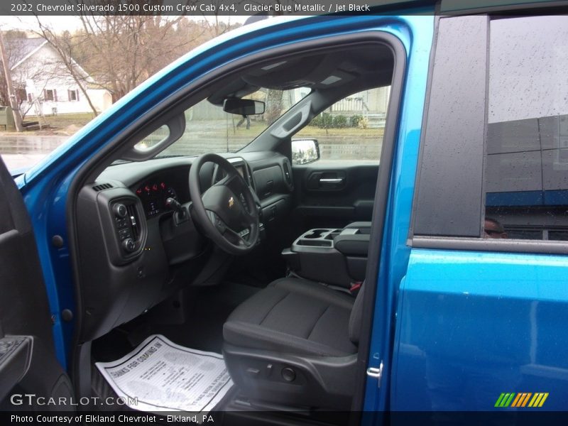 Glacier Blue Metallic / Jet Black 2022 Chevrolet Silverado 1500 Custom Crew Cab 4x4