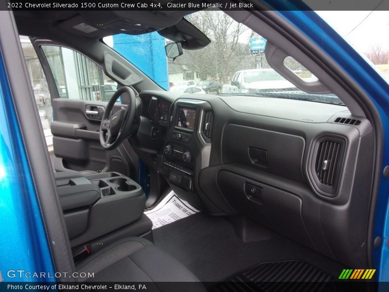 Glacier Blue Metallic / Jet Black 2022 Chevrolet Silverado 1500 Custom Crew Cab 4x4