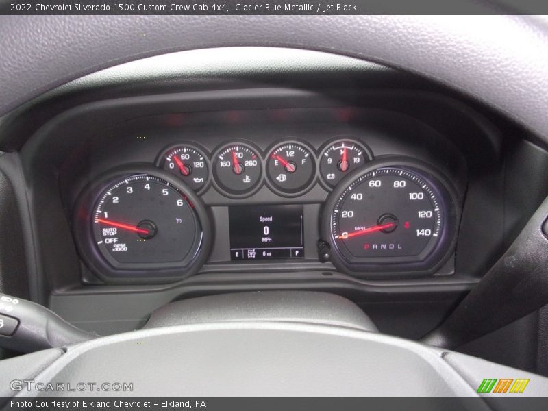 Glacier Blue Metallic / Jet Black 2022 Chevrolet Silverado 1500 Custom Crew Cab 4x4