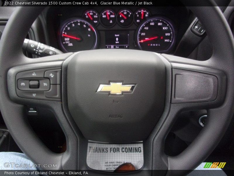 Glacier Blue Metallic / Jet Black 2022 Chevrolet Silverado 1500 Custom Crew Cab 4x4