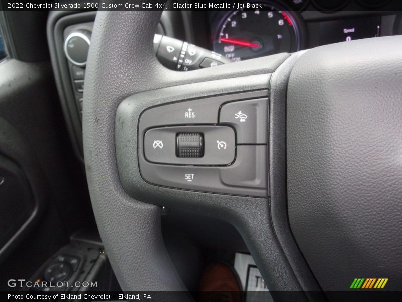 Glacier Blue Metallic / Jet Black 2022 Chevrolet Silverado 1500 Custom Crew Cab 4x4