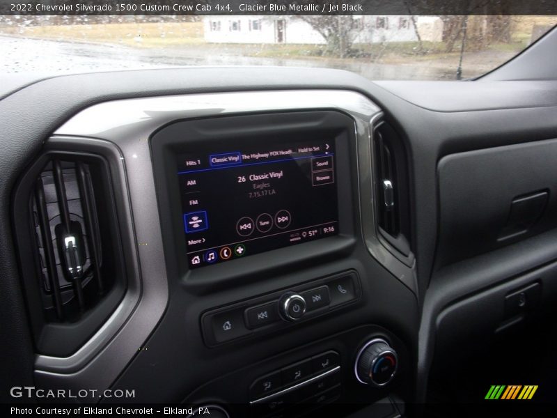 Glacier Blue Metallic / Jet Black 2022 Chevrolet Silverado 1500 Custom Crew Cab 4x4