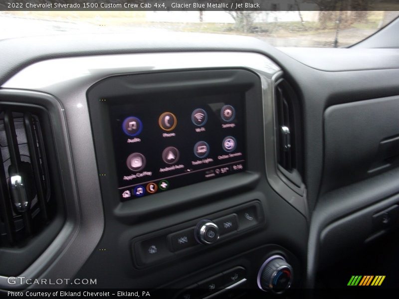 Glacier Blue Metallic / Jet Black 2022 Chevrolet Silverado 1500 Custom Crew Cab 4x4