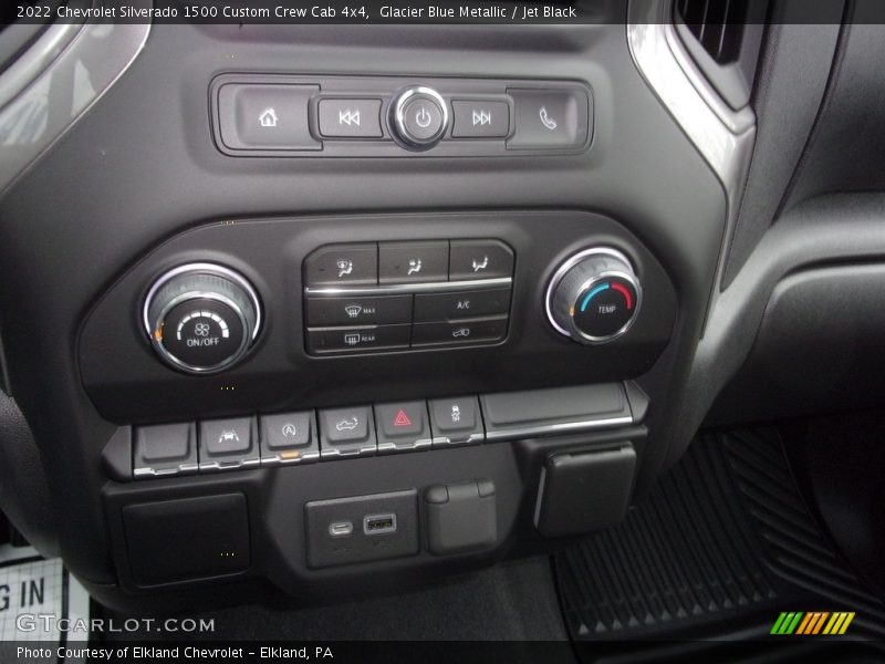 Glacier Blue Metallic / Jet Black 2022 Chevrolet Silverado 1500 Custom Crew Cab 4x4