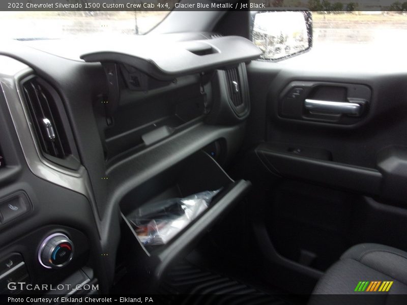 Glacier Blue Metallic / Jet Black 2022 Chevrolet Silverado 1500 Custom Crew Cab 4x4