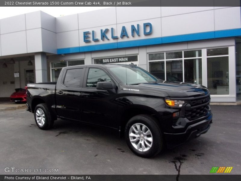 Black / Jet Black 2022 Chevrolet Silverado 1500 Custom Crew Cab 4x4