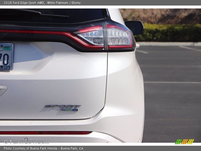 White Platinum / Ebony 2018 Ford Edge Sport AWD