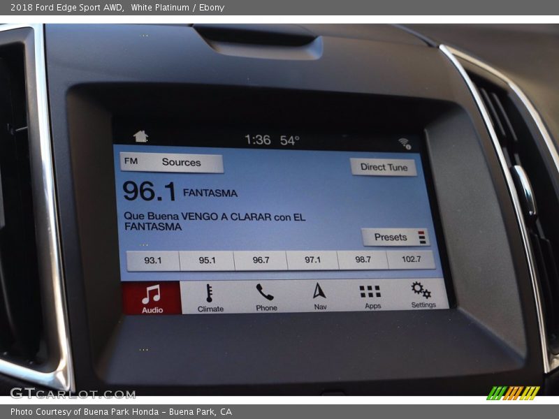 White Platinum / Ebony 2018 Ford Edge Sport AWD