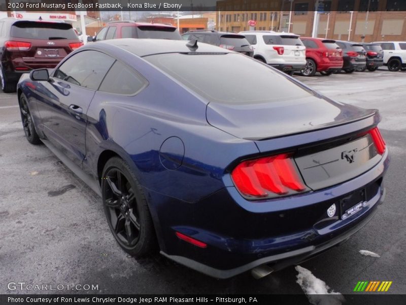Kona Blue / Ebony 2020 Ford Mustang EcoBoost Fastback