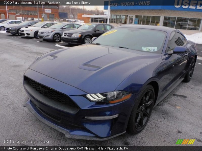 Kona Blue / Ebony 2020 Ford Mustang EcoBoost Fastback