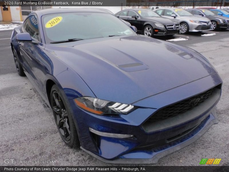 Kona Blue / Ebony 2020 Ford Mustang EcoBoost Fastback