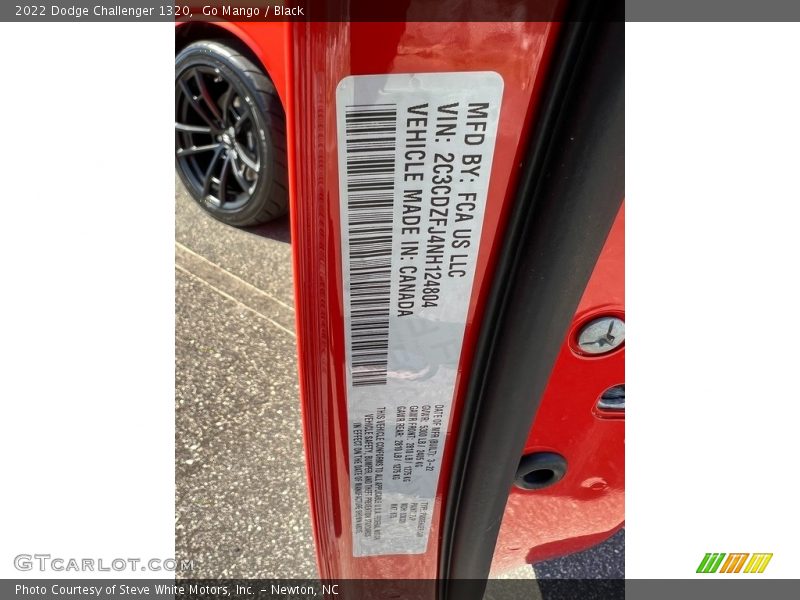 Go Mango / Black 2022 Dodge Challenger 1320