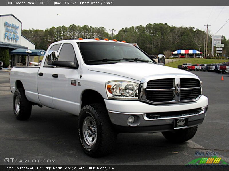 Bright White / Khaki 2008 Dodge Ram 2500 SLT Quad Cab 4x4