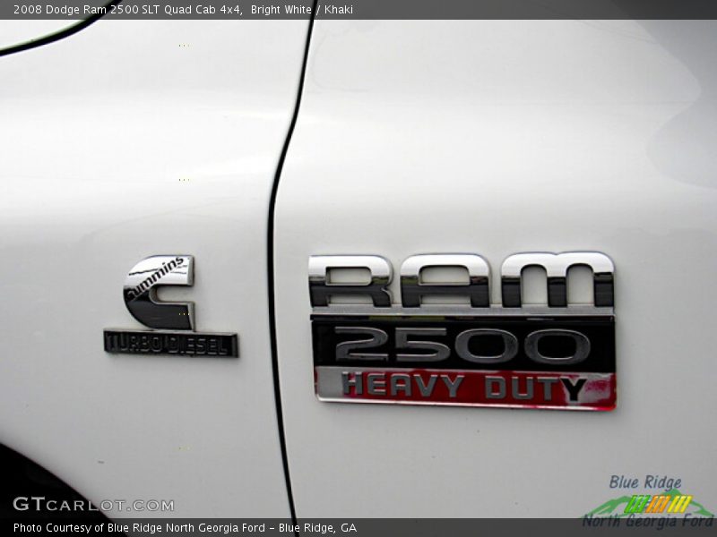 Bright White / Khaki 2008 Dodge Ram 2500 SLT Quad Cab 4x4