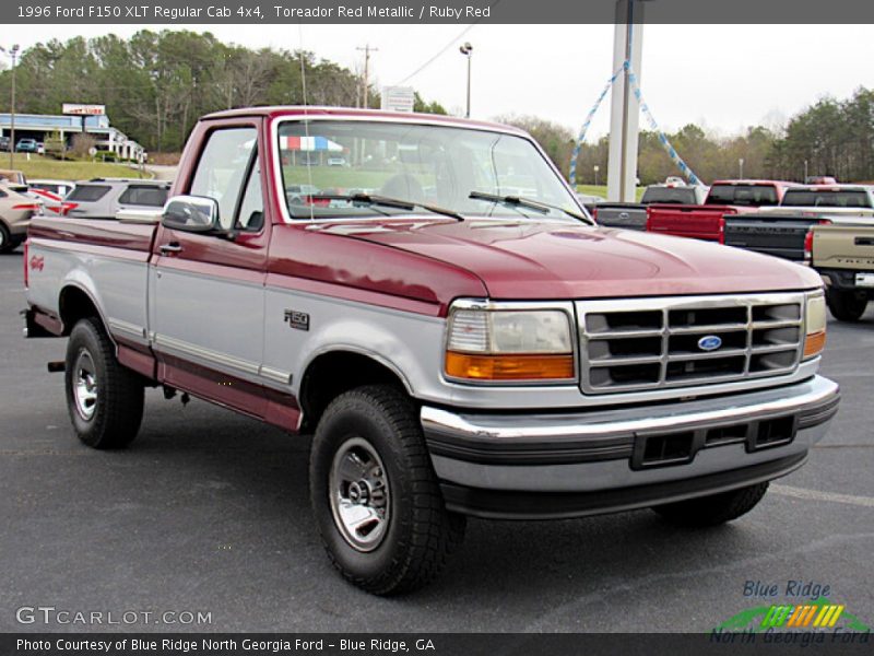 Toreador Red Metallic / Ruby Red 1996 Ford F150 XLT Regular Cab 4x4