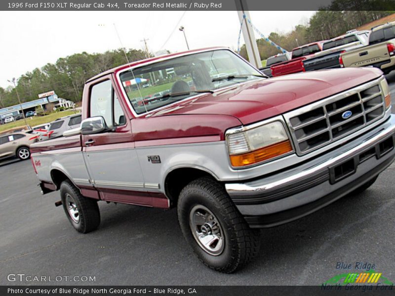 Toreador Red Metallic / Ruby Red 1996 Ford F150 XLT Regular Cab 4x4