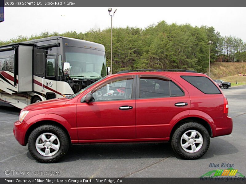 Spicy Red / Gray 2009 Kia Sorento LX