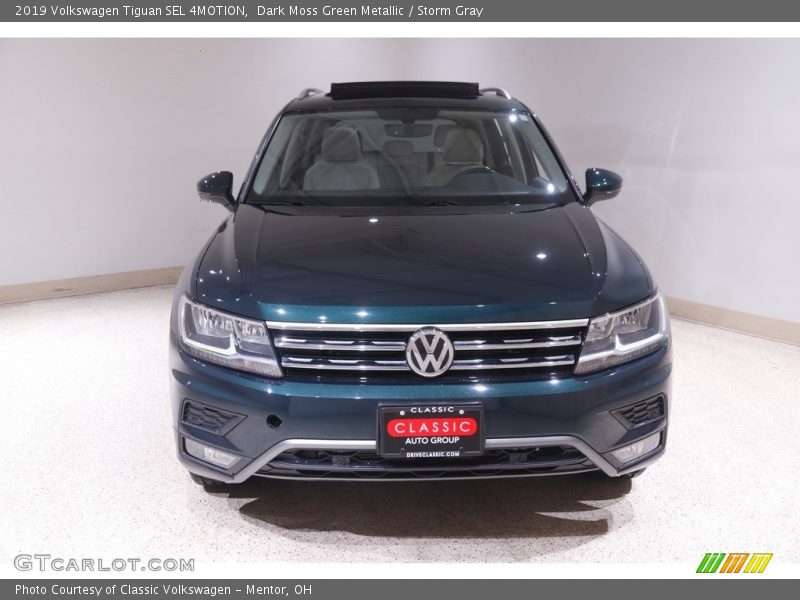 Dark Moss Green Metallic / Storm Gray 2019 Volkswagen Tiguan SEL 4MOTION