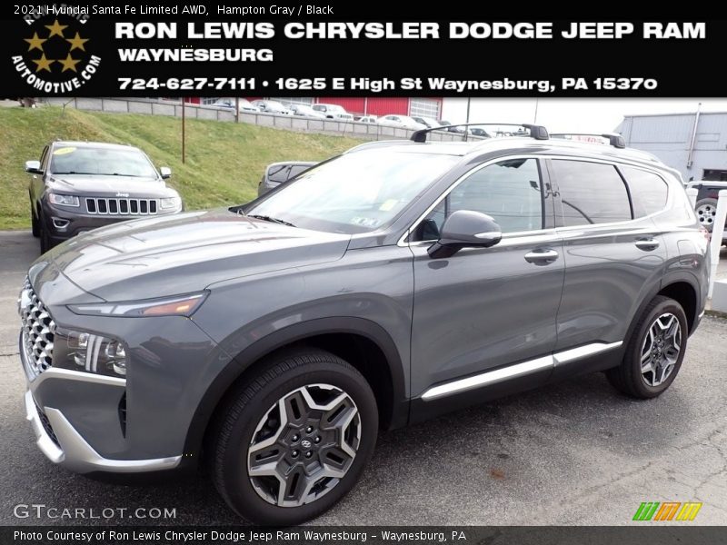 Hampton Gray / Black 2021 Hyundai Santa Fe Limited AWD