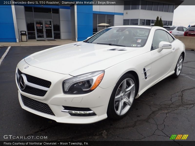 Diamond White Metallic / Beige/Brown 2013 Mercedes-Benz SL 550 Roadster