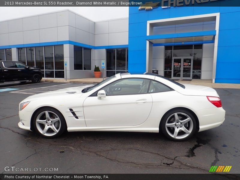 Diamond White Metallic / Beige/Brown 2013 Mercedes-Benz SL 550 Roadster