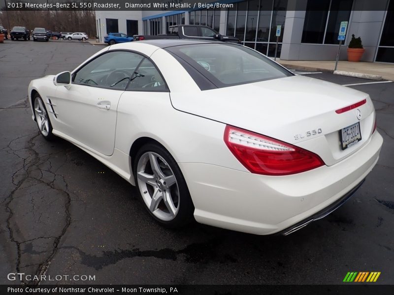 Diamond White Metallic / Beige/Brown 2013 Mercedes-Benz SL 550 Roadster
