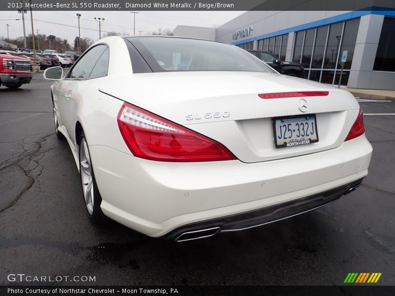 Diamond White Metallic / Beige/Brown 2013 Mercedes-Benz SL 550 Roadster