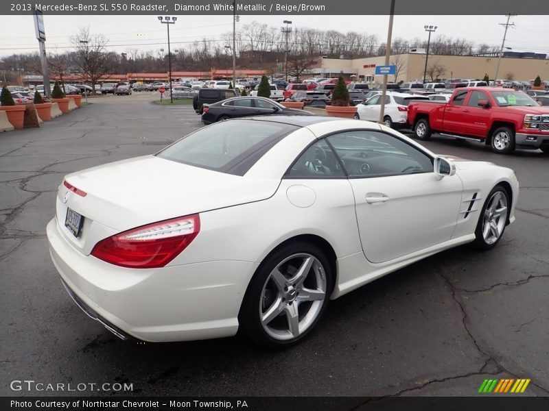 Diamond White Metallic / Beige/Brown 2013 Mercedes-Benz SL 550 Roadster