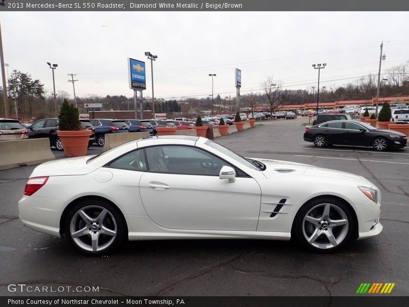 Diamond White Metallic / Beige/Brown 2013 Mercedes-Benz SL 550 Roadster