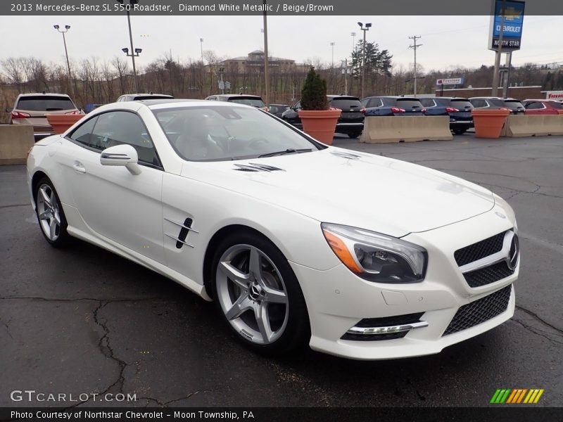 Diamond White Metallic / Beige/Brown 2013 Mercedes-Benz SL 550 Roadster