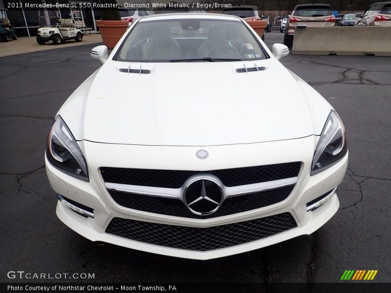 Diamond White Metallic / Beige/Brown 2013 Mercedes-Benz SL 550 Roadster