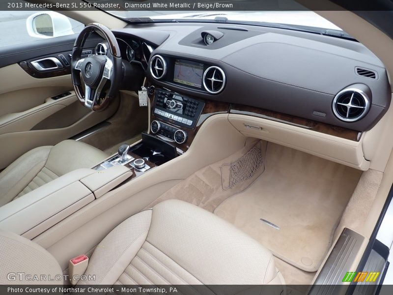 Diamond White Metallic / Beige/Brown 2013 Mercedes-Benz SL 550 Roadster