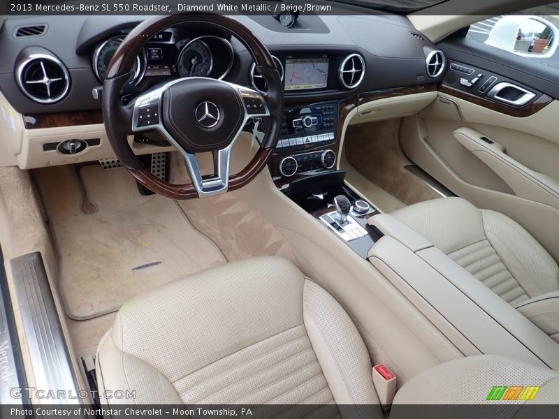 Diamond White Metallic / Beige/Brown 2013 Mercedes-Benz SL 550 Roadster