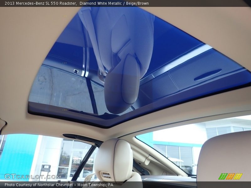 Diamond White Metallic / Beige/Brown 2013 Mercedes-Benz SL 550 Roadster