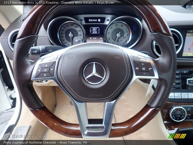 Diamond White Metallic / Beige/Brown 2013 Mercedes-Benz SL 550 Roadster