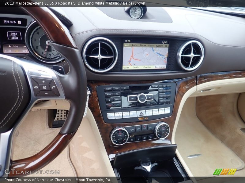 Diamond White Metallic / Beige/Brown 2013 Mercedes-Benz SL 550 Roadster