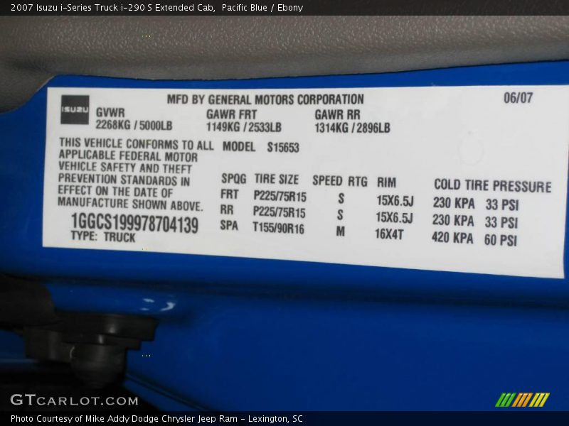 Pacific Blue / Ebony 2007 Isuzu i-Series Truck i-290 S Extended Cab