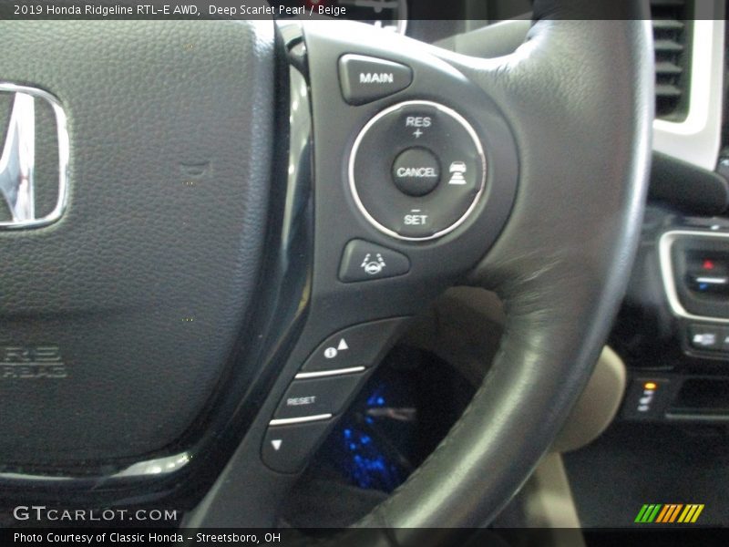 Deep Scarlet Pearl / Beige 2019 Honda Ridgeline RTL-E AWD